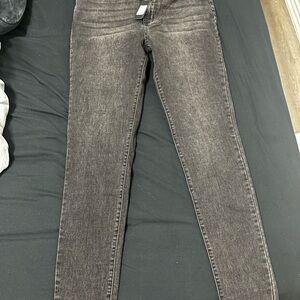 Women's stone wash black jeans
